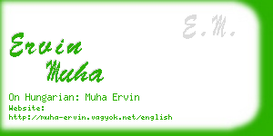 ervin muha business card